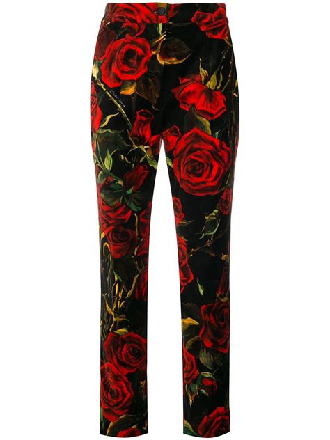 dolce and gabbana floral print trousers|Dolce & Gabbana Pants for Women .